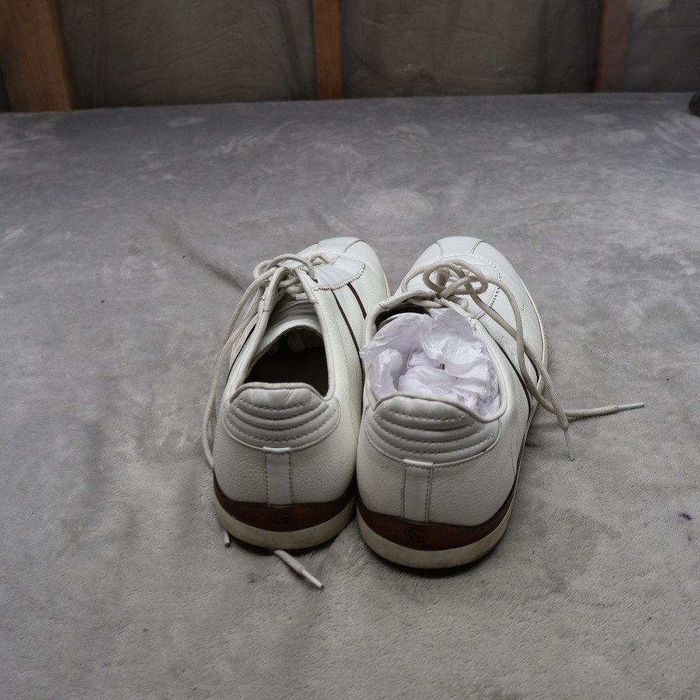 Gucci Mens 12 Sneakers White Leather Low Top Lace-Up Casual Classic Driving VTG - Picture 6 of 16